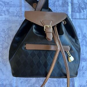Elegant Black and Brown Women's Backpack